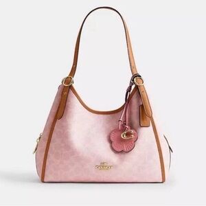 NWT! COACH Erin Shoulder Bag In Signature Canvas With Charms (CEL13) powder pink